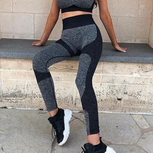 Yoga Outfit with High Waist Leggings 2-Piece Set